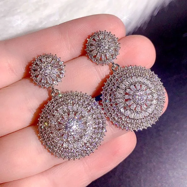High end, super heavy, all zirconia, super gorgeous earrings, high-end, super sparkling, full zirconia inlaid dress accessories 22
