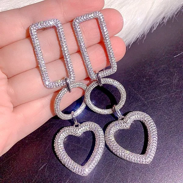High end, super heavy, all zirconia, super gorgeous earrings, high-end, super sparkling, full zirconia inlaid dress accessories 28