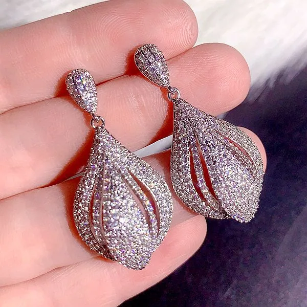 High end, super heavy, all zirconia, super gorgeous earrings, high-end, super sparkling, full zirconia inlaid dress accessories 10