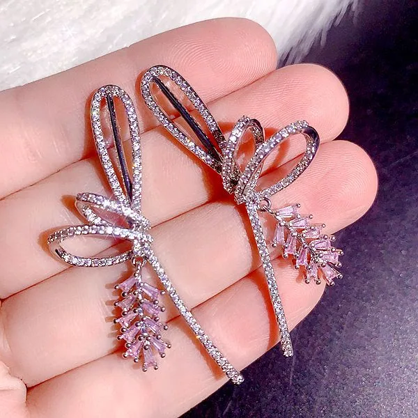 High end, super heavy, all zirconia, super gorgeous earrings, high-end, super sparkling, full zirconia inlaid dress accessories 25