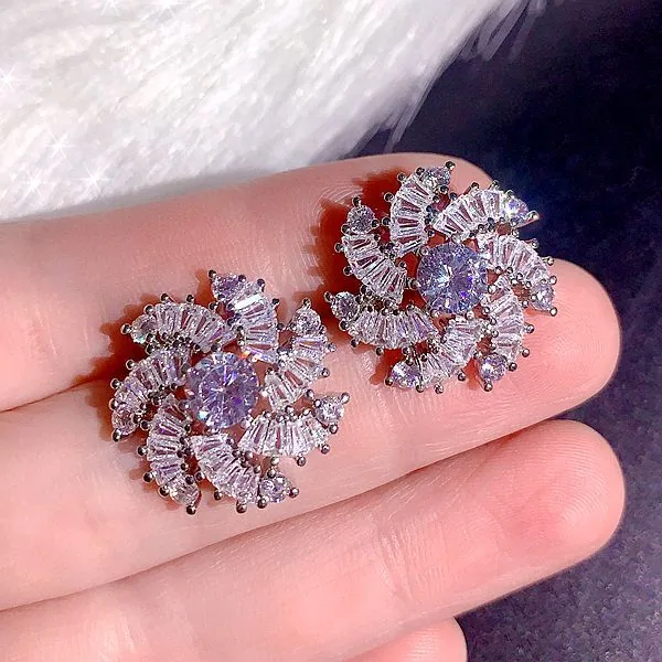 High end, super heavy, all zirconia, super gorgeous earrings, high-end, super sparkling, full zirconia inlaid dress accessories 31