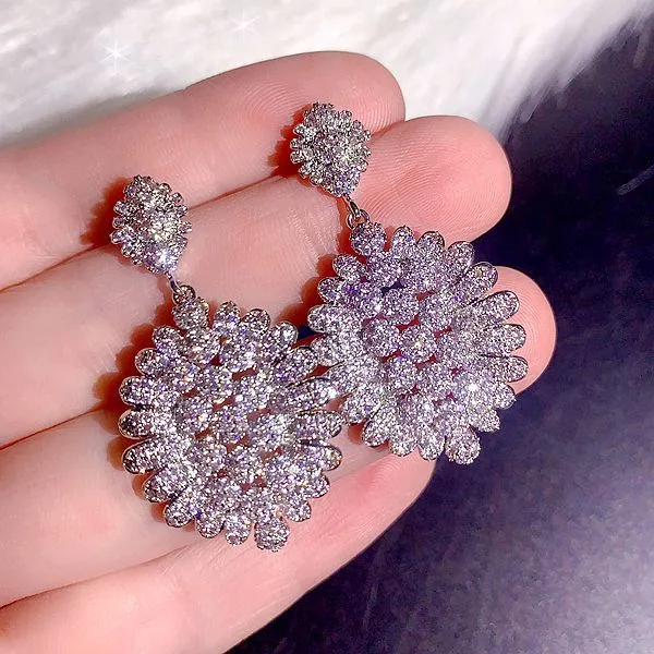 High end, super heavy, all zirconia, super gorgeous earrings, high-end, super sparkling, full zirconia inlaid dress accessories 15