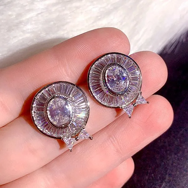 High end, super heavy, all zirconia, super gorgeous earrings, high-end, super sparkling, full zirconia inlaid dress accessories 30