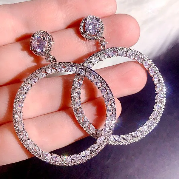 High end, super heavy, all zirconia, super gorgeous earrings, high-end, super sparkling, full zirconia inlaid dress accessories 8