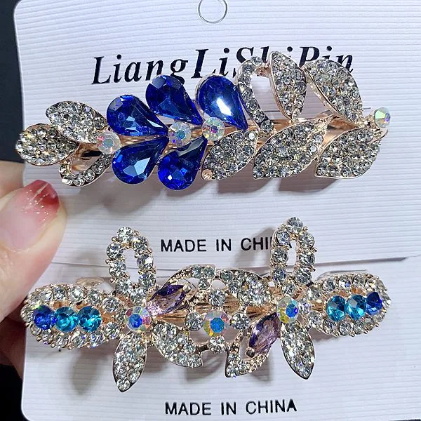 6cm Spring Clip Fashionable Super Flash Zircon Internet Red Explosive Headpiece Hair Clip Korean Edition Diamond Ponytail Straig 16