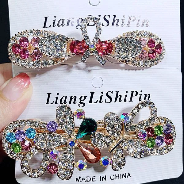 6cm Spring Clip Fashionable Super Flash Zircon Internet Red Explosive Headpiece Hair Clip Korean Edition Diamond Ponytail Straig 21