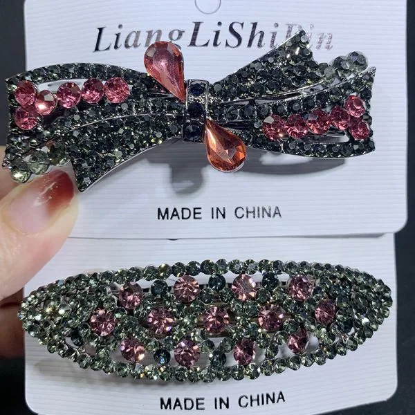 6cm Spring Clip Fashionable Super Flash Zircon Internet Red Explosive Headpiece Hair Clip Korean Edition Diamond Ponytail Straig 15