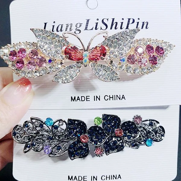 6cm Spring Clip Fashionable Super Flash Zircon Internet Red Explosive Headpiece Hair Clip Korean Edition Diamond Ponytail Straig 10