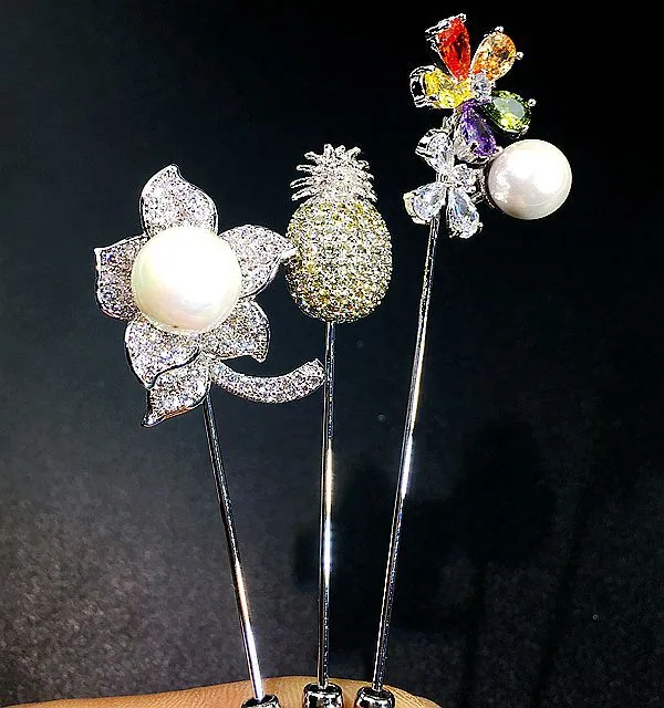 سنجاق کارتونی مروارید گل مروارید فوق العاده درخشان زیرکون سنجاق سنجاق کره ای و لوکس 37
