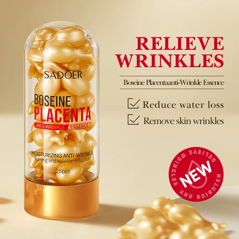 SADOER anti-wrinkle essence capsules usage scenario image, daily skincare firming and repairing in one step.