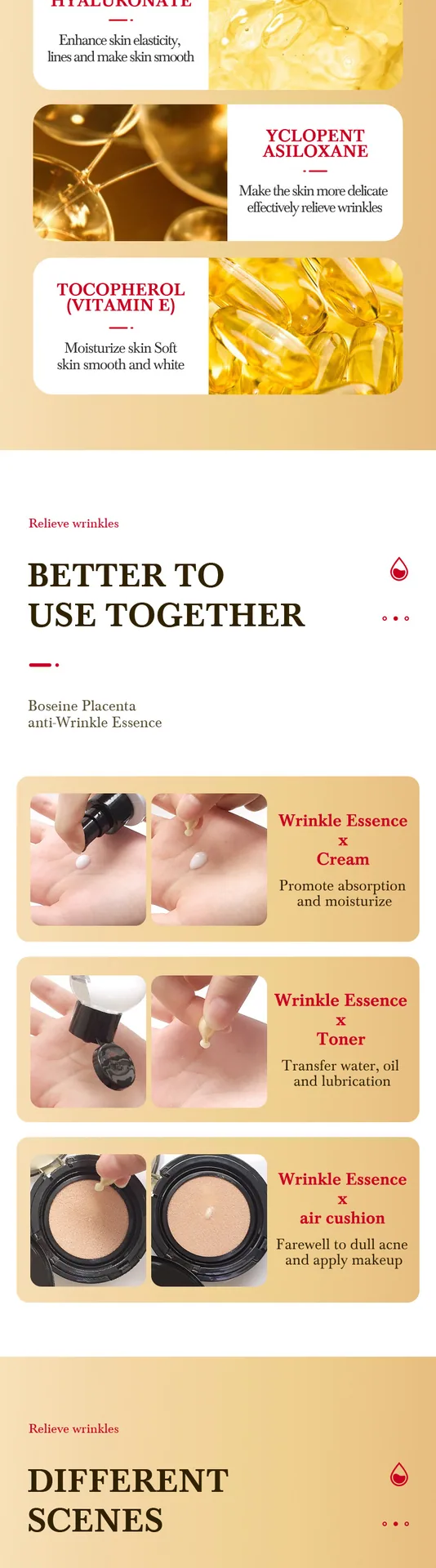 SADOER Bosein Sheep Placenta Anti-Wrinkle Essence Capsules Packaging Appearance Display Brand Logo and Specifications