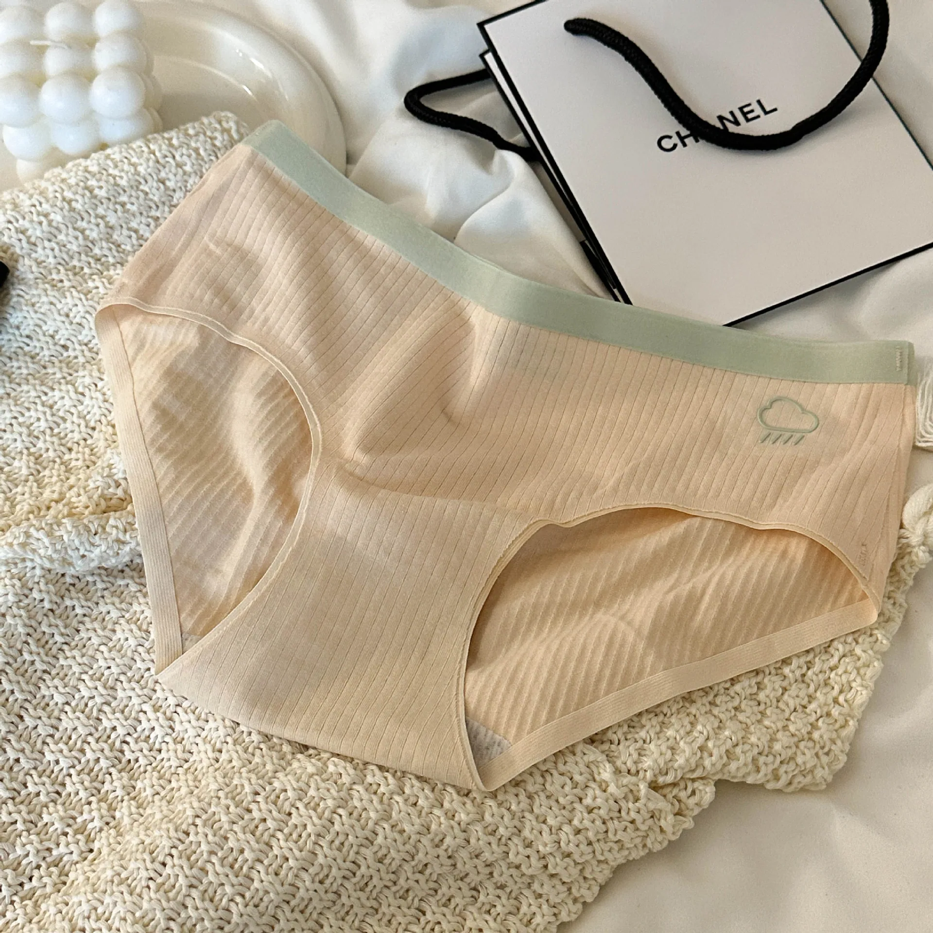Skin friendly girl~Women's breathable and comfortable pure cotton underwear, women's pure cotton bottom crotch triangle pants - Other Underwear 5