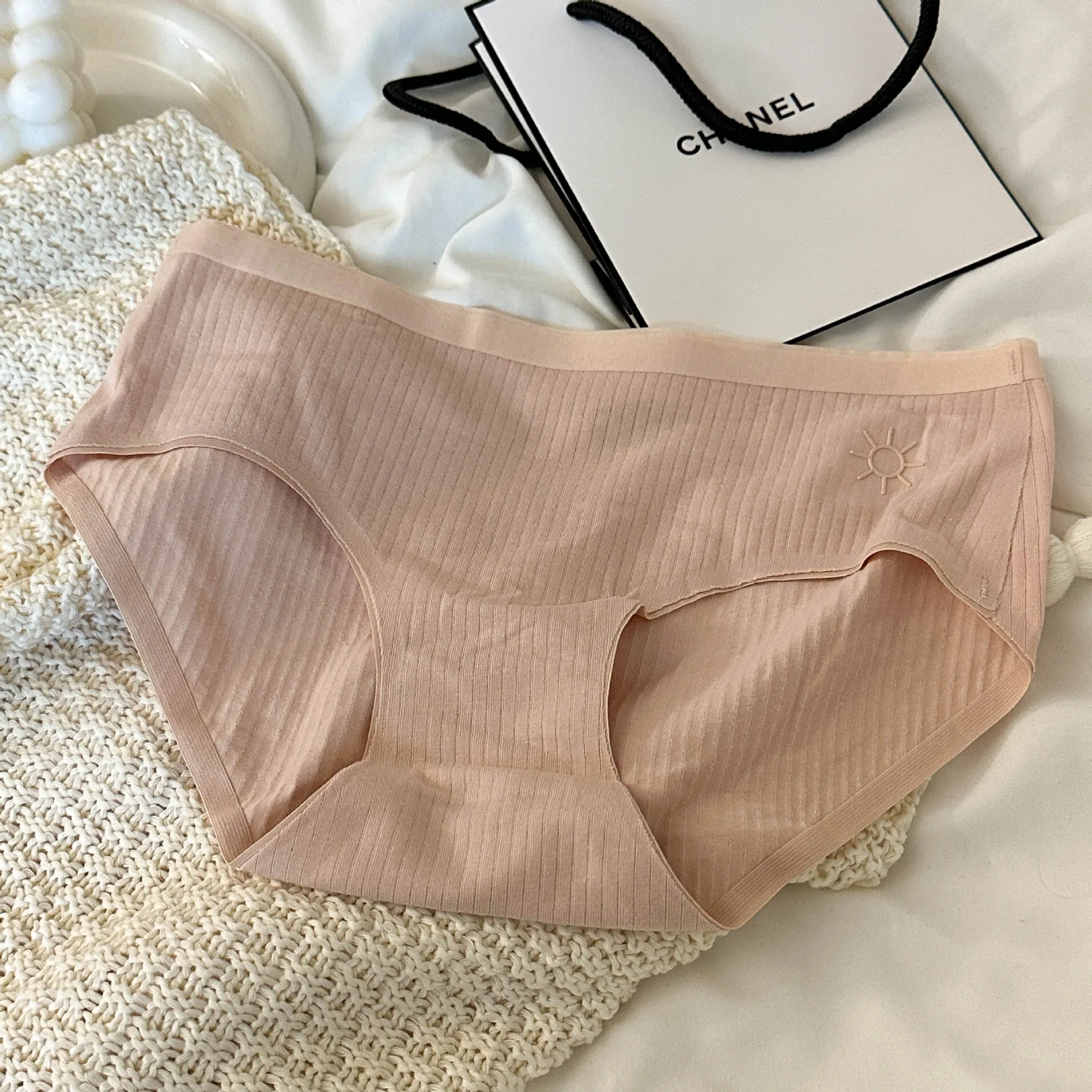 Skin friendly girl~Women's breathable and comfortable pure cotton underwear, women's pure cotton bottom crotch triangle pants - Other Underwear 6