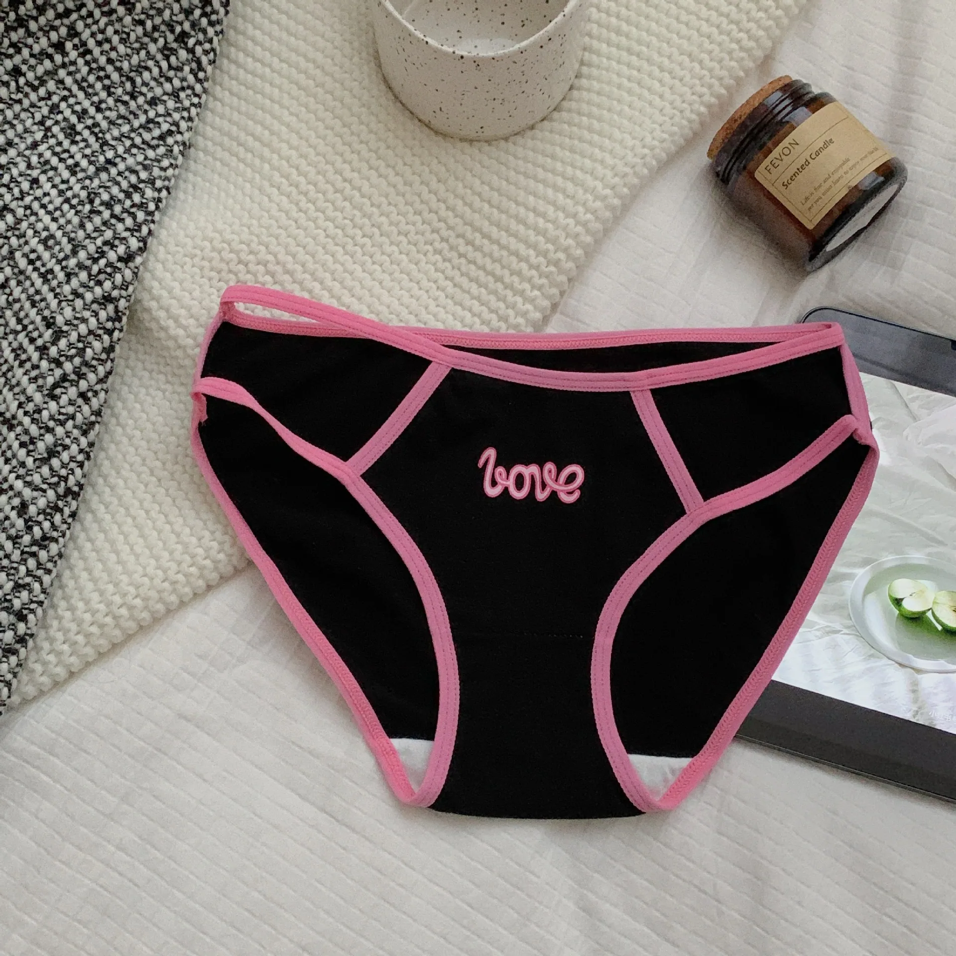 'Color blocking girl' Japanese underwear cotton women's pure cotton girl student low waist comfortable breathable triangle pants 2