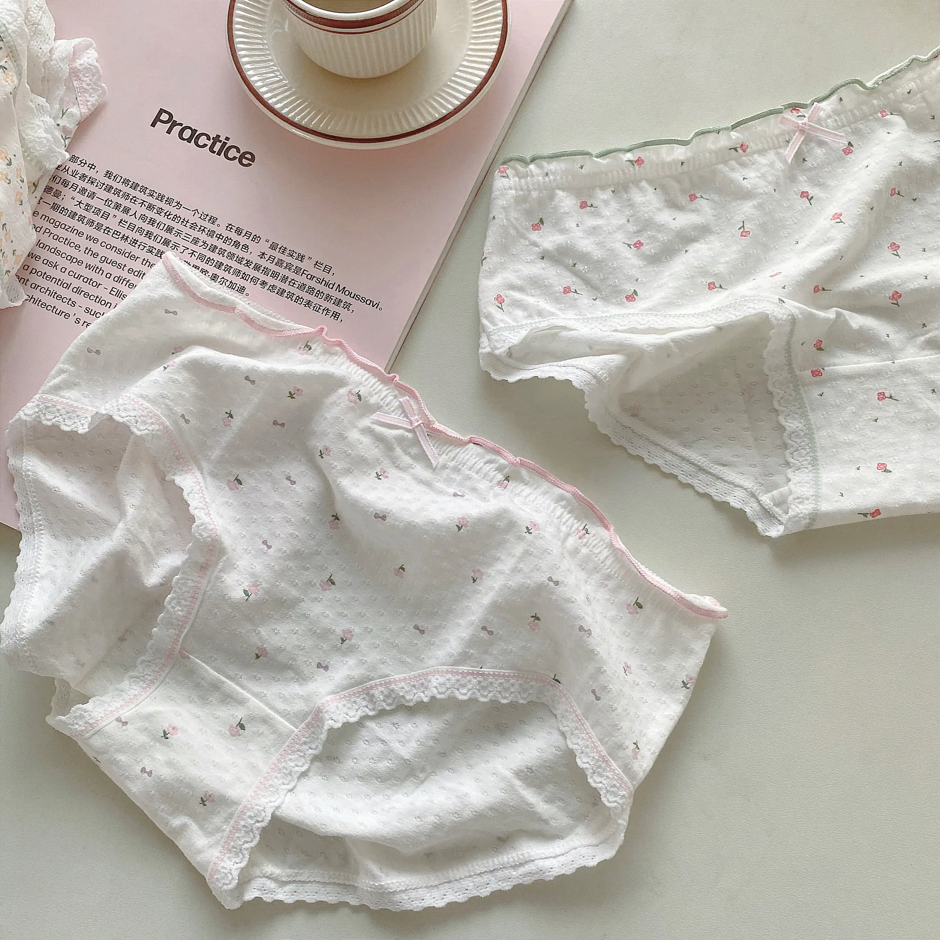 Tulip Japanese pure cotton underwear for female students and girls, low waist, all cotton, breathable triangle pants, thin, summ - Girls Pants 4