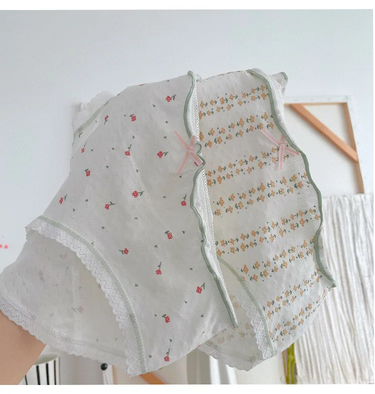 Tulip Japanese pure cotton underwear for female students and girls, low waist, all cotton, breathable triangle pants, thin, summ - Girls Pants 3