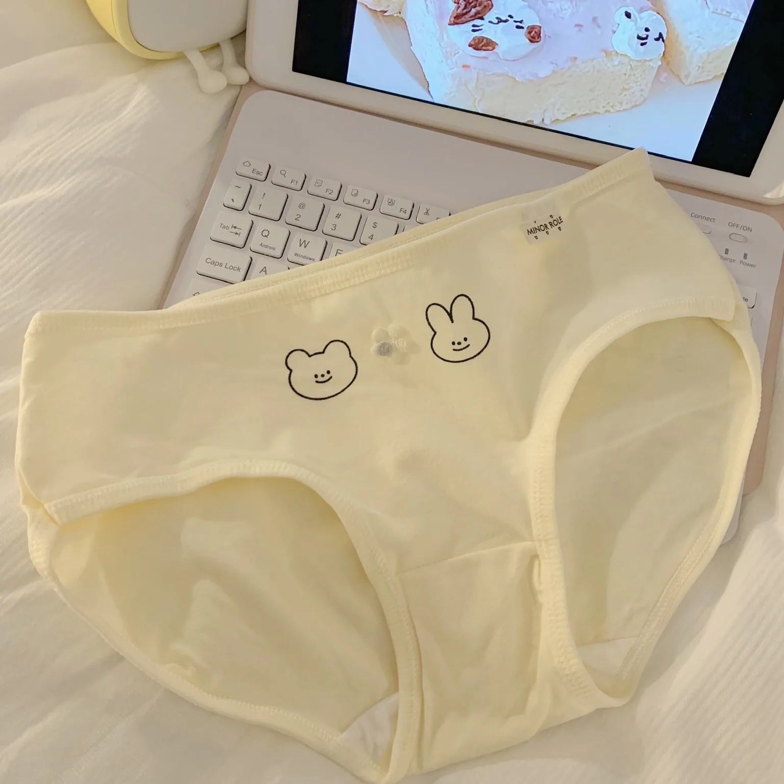 5A Cotton Sweet Cream Yellow~Antibacterial Cute Simple Pure Cotton Underwear Women and Girls Low Waist Triangle 4