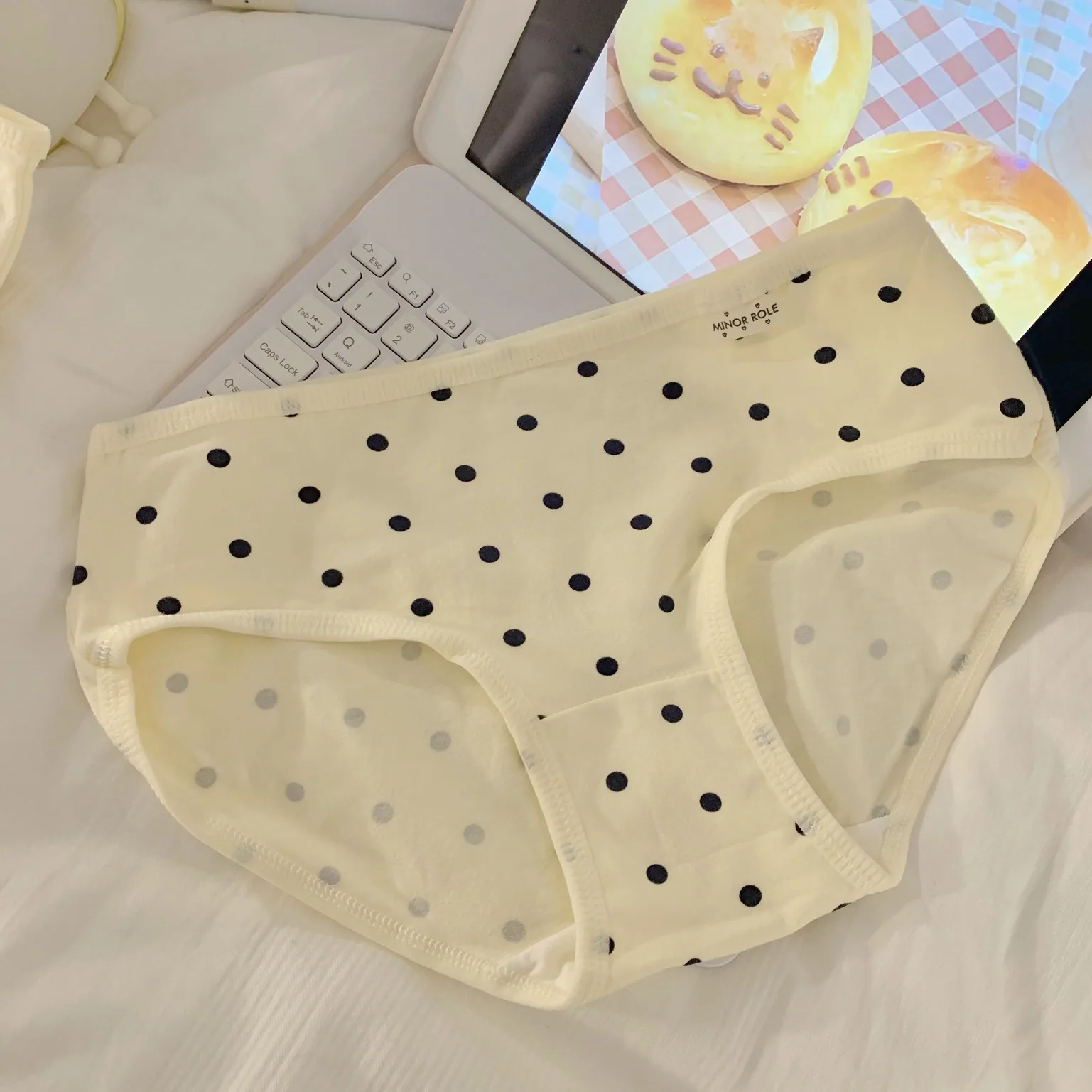 5A Cotton Sweet Cream Yellow~Antibacterial Cute Simple Pure Cotton Underwear Women and Girls Low Waist Triangle 5