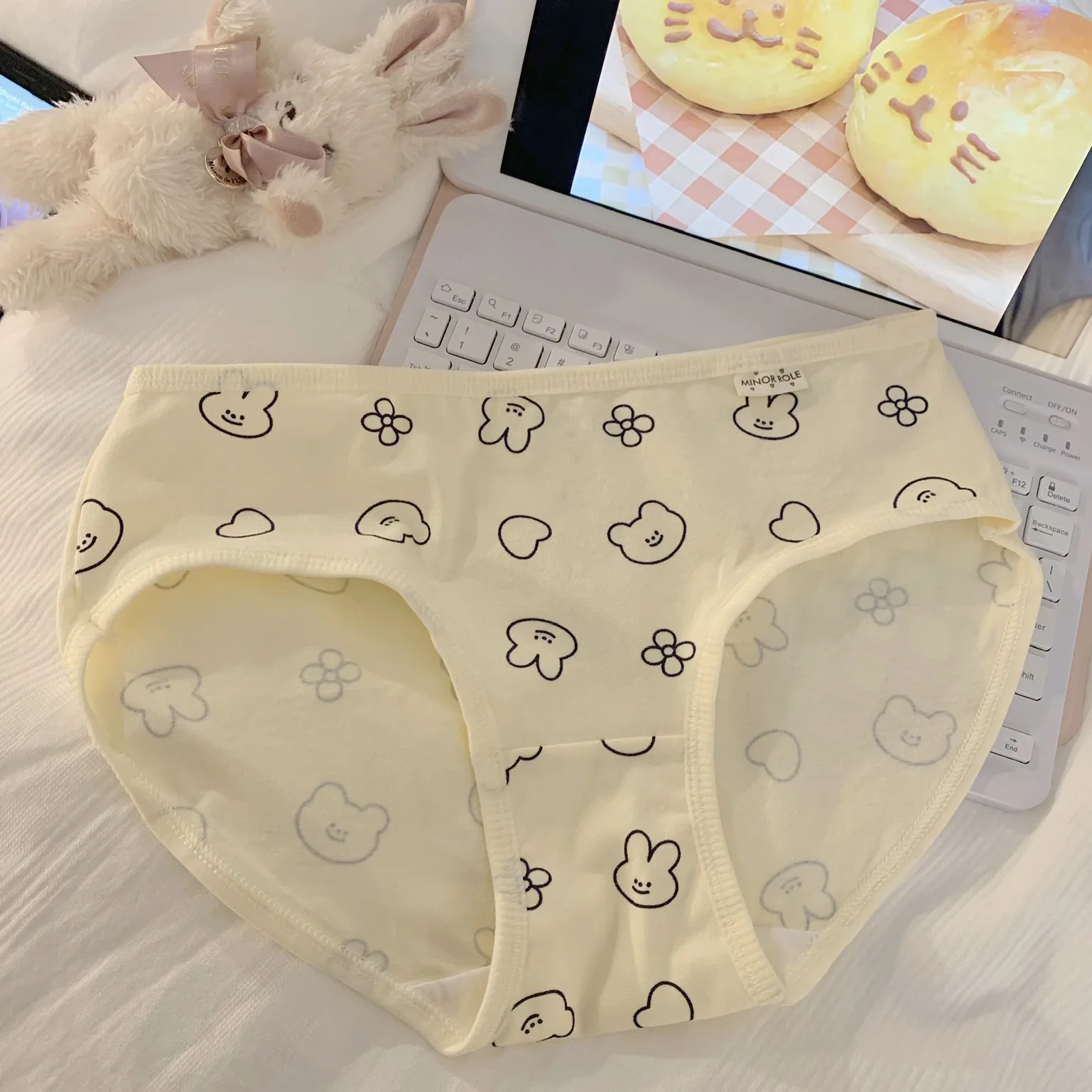 5A Cotton Sweet Cream Yellow~Antibacterial Cute Simple Pure Cotton Underwear Women and Girls Low Waist Triangle 2