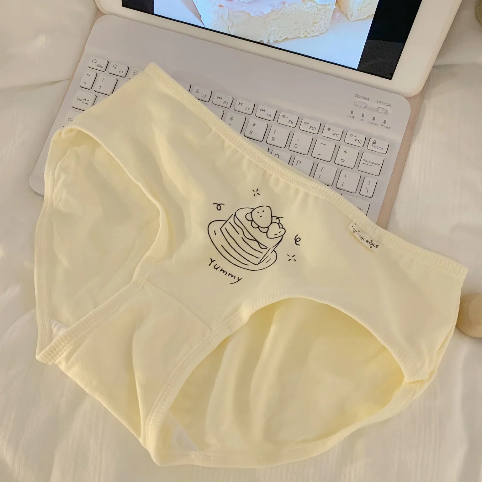 5A Cotton Sweet Cream Yellow~Antibacterial Cute Simple Pure Cotton Underwear Women and Girls Low Waist Triangle 3