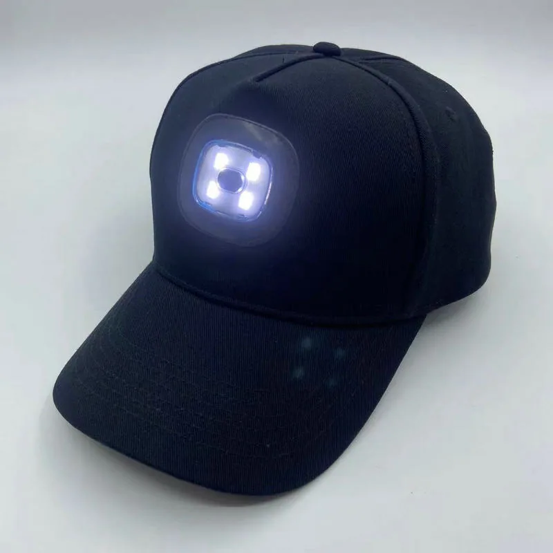 Gorra de pico de pato con 4 luces LED e interfaz USB de carga, iluminación para escalada nocturna, gorra de béisbol, pesca al aire libre, gorra deportiva de ocio 12