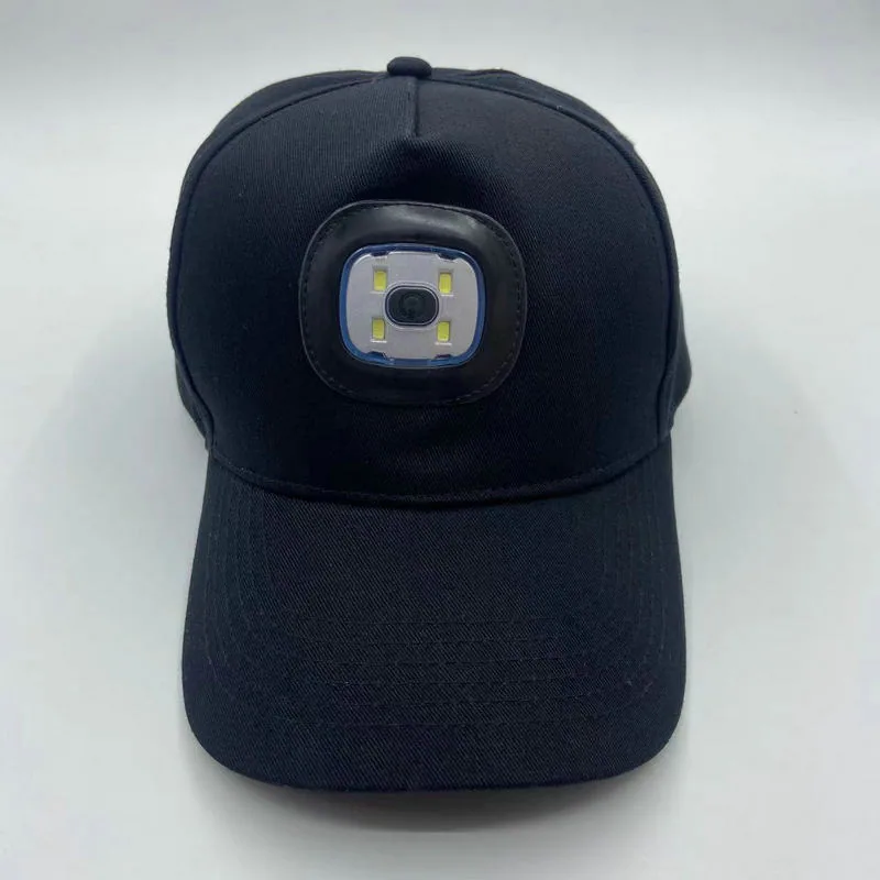 Gorra de pico de pato con 4 luces LED e interfaz USB de carga, iluminación para escalada nocturna, gorra de béisbol, pesca al aire libre, gorra deportiva de ocio 3