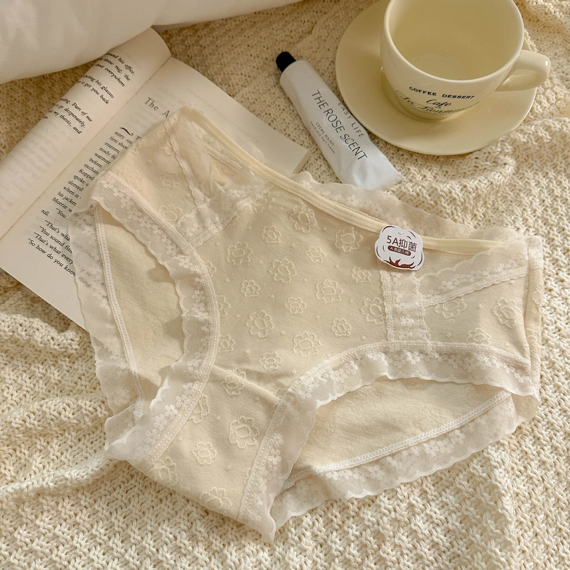 Japanese Pure Desire Bayi Kapas Seluar Dalam Perempuan Pinggang Pertengahan Lace Seluar Dalam Seksi Kapas Berongga Seluar Segitiga Wanita Bernafas 2