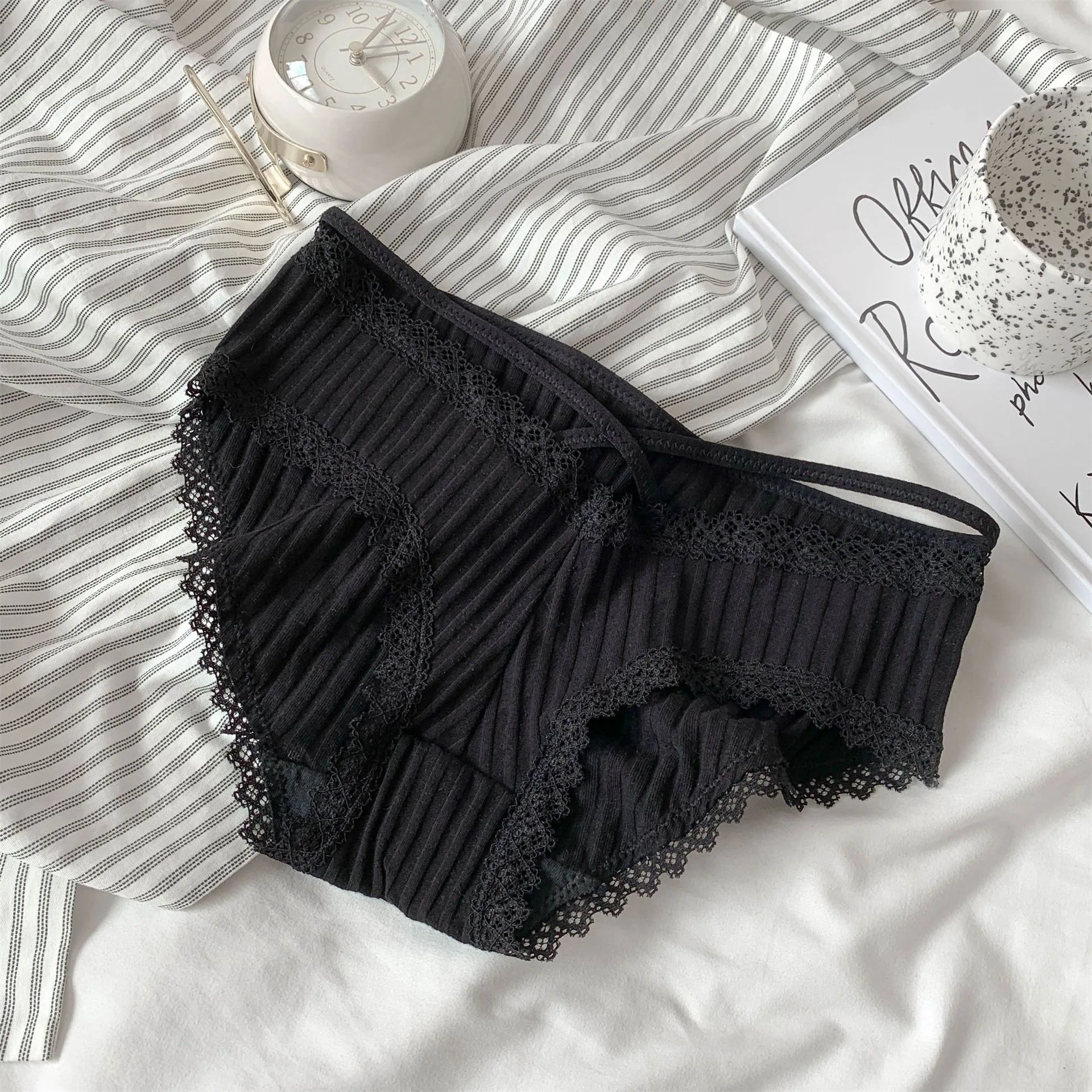 Pure Love Small Waist Essence~Cutting Male Artifact Pure Cotton Lace Sexy Underwear Women's Summer Thin Style Style Solid Color - Skin Care Serum 2