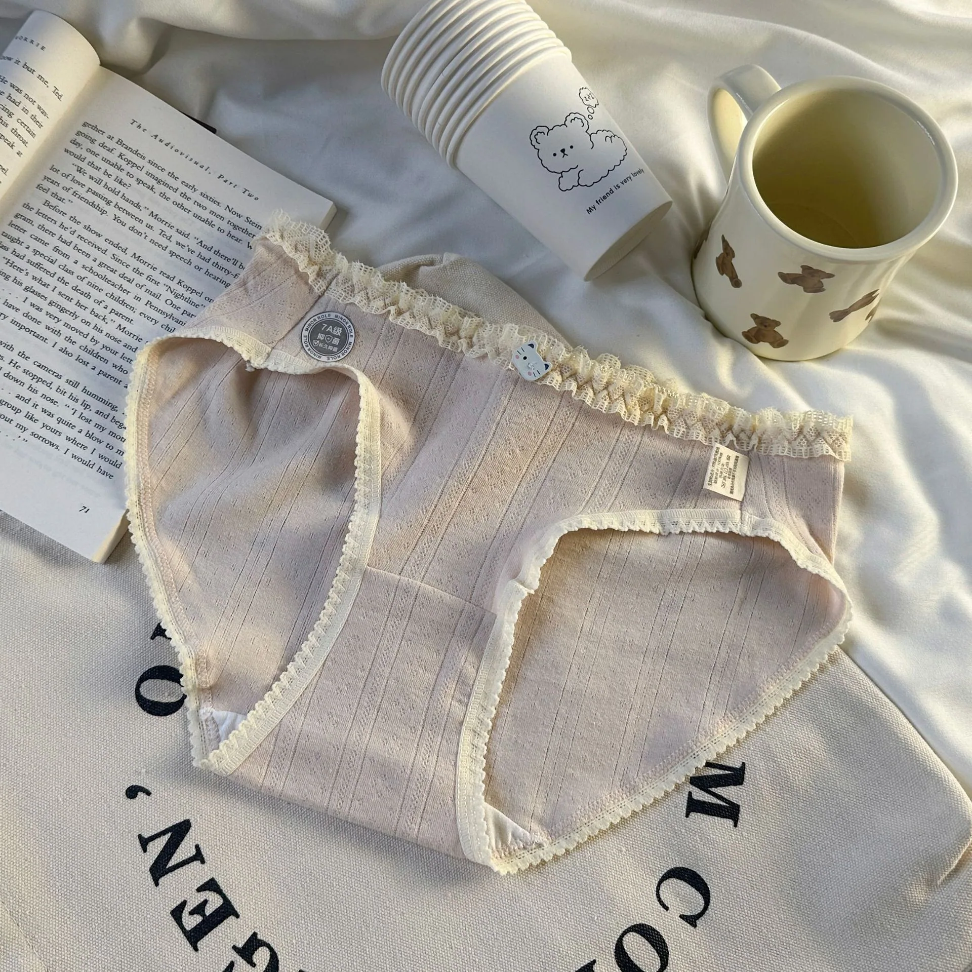 7A antibacterial underwear for girls, made of pure cotton with no trace, made of pure cotton, suitable for teenage students, mid 5