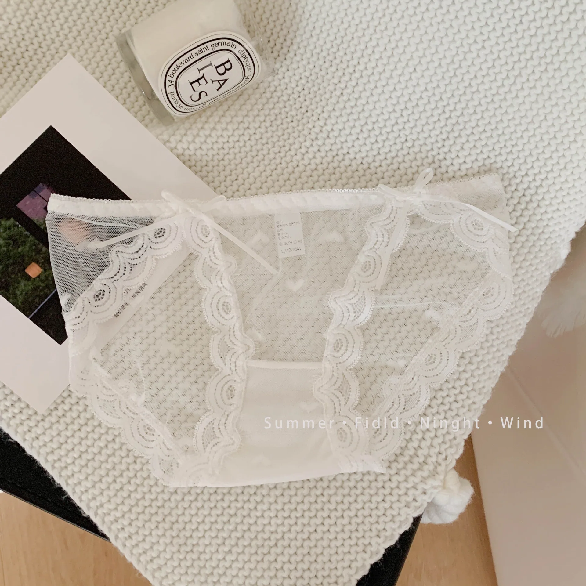 Japanese sexy lace women's underwear low waist pure desire girl mesh breathable pure cotton underwear wholesale for girls 2