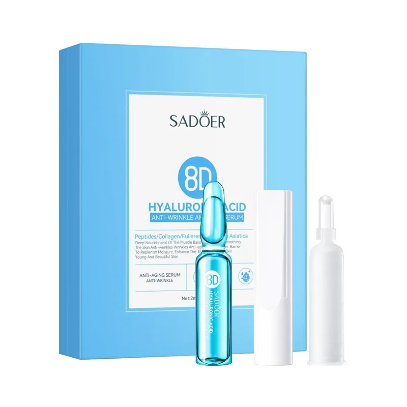SADOER 8D Hyaluronic Acid Anti-Wrinkle Ampoule Essence Texture Close-Up Clear and Hydrating Essence Droplet Texture