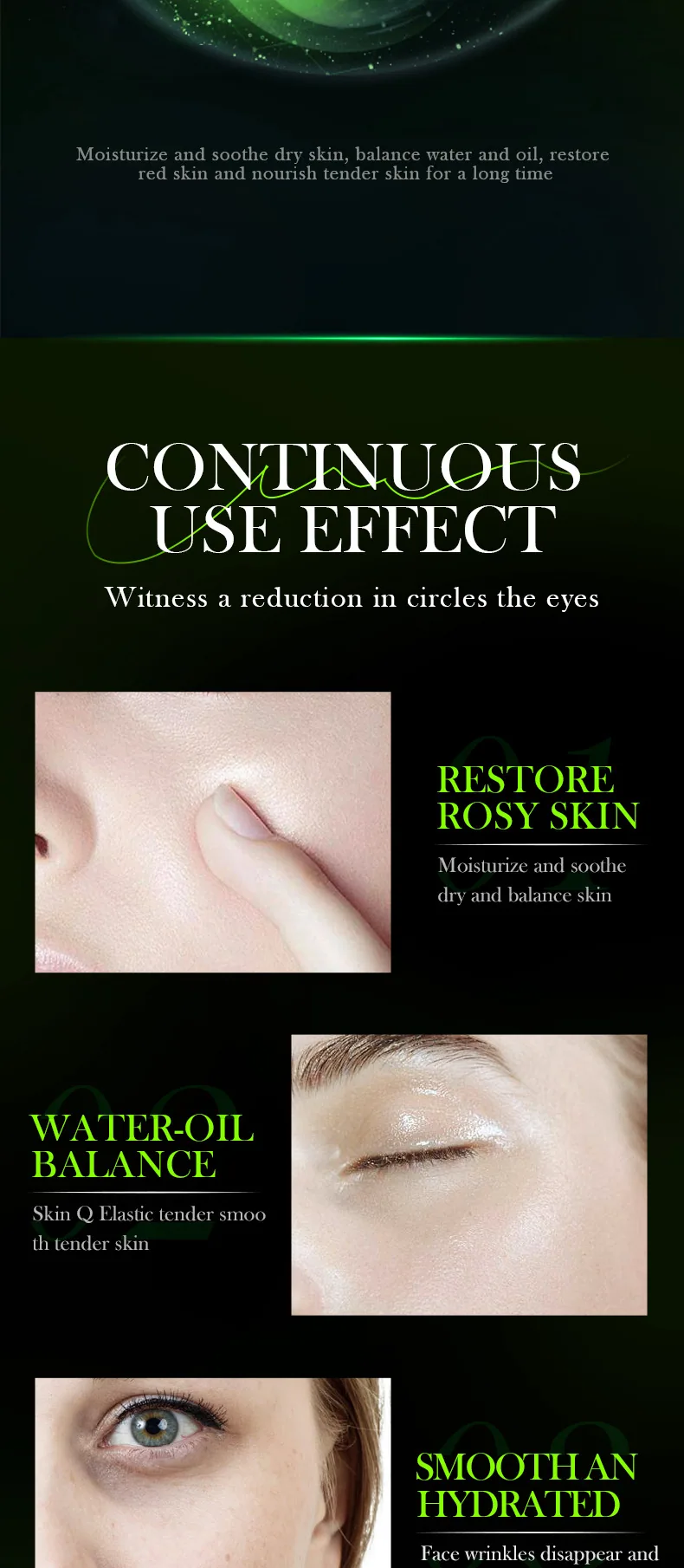 Detailed close-up of ZOZU olive oil soothing repair essence liquid, improving dry eyes, cross-border foreign trade wholesale 