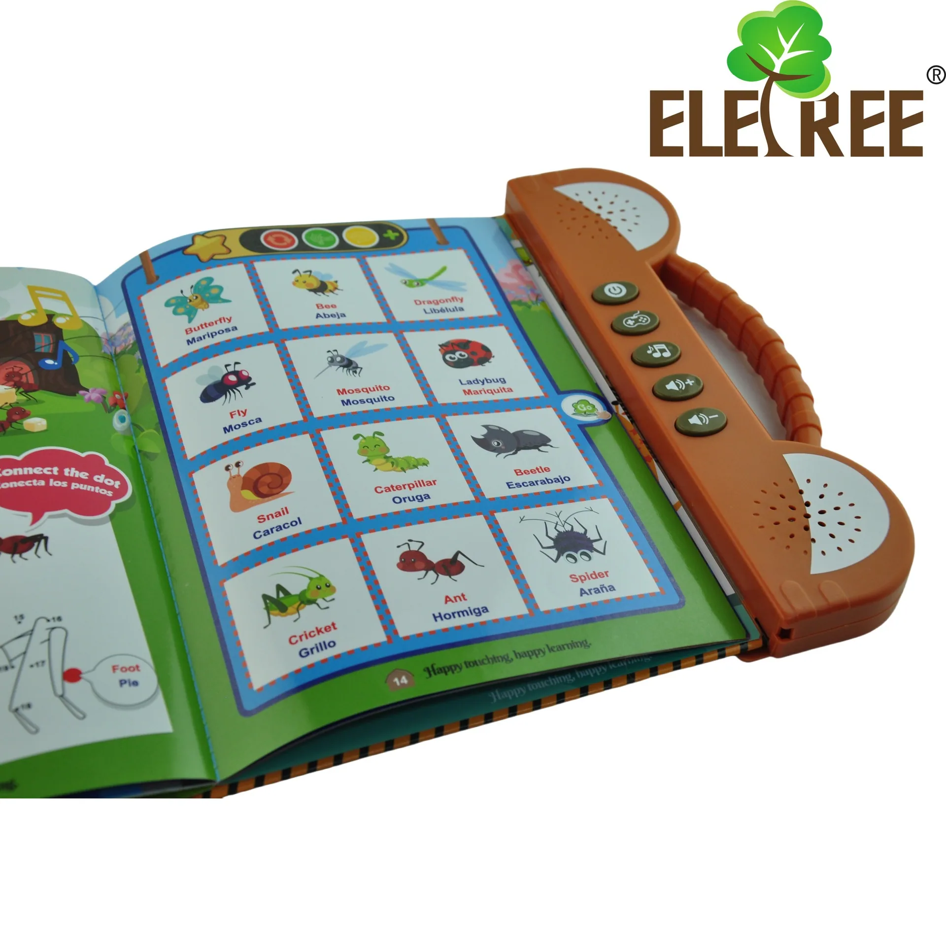 ELETREE کراس بارڈر بچوں کی ابتدائی تعلیم علمی سیکھنے کی مشین ہسپانوی ریڈنگ وائس پوائنٹ پڑھنا بچوں کے کھلونے 2