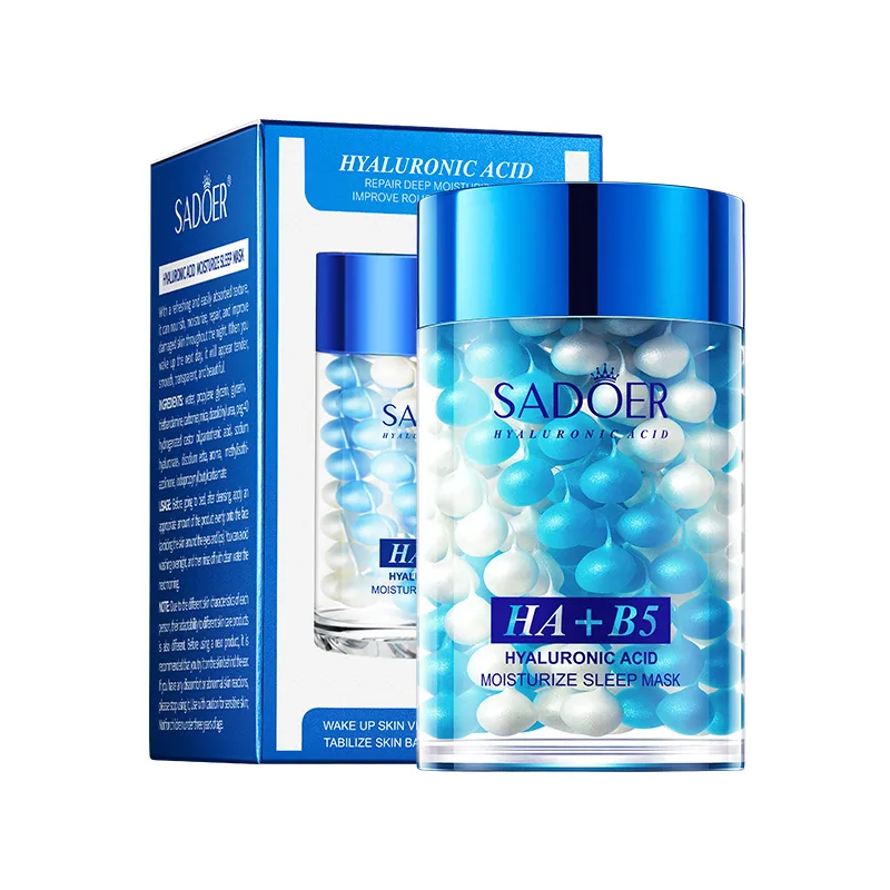 Scenarios of the use of SADOER Hyaluronic Acid B5 Repair Sleep facial mask, and the process of applying moisturizing and skin