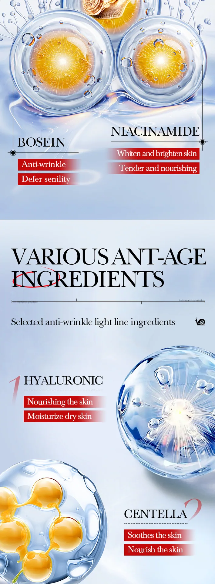 Full display of SADOER snail collagen anti wrinkle moisturizing lotion, Yiwu foreign trade wholesale source