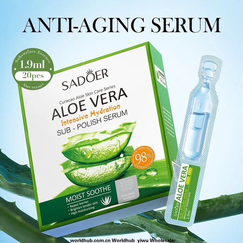 Full English Disposable Essence SADOER Aloe Vera Hydrating Skin Rejuvenation Moisturizing Essence Cross-border Foreign Trade