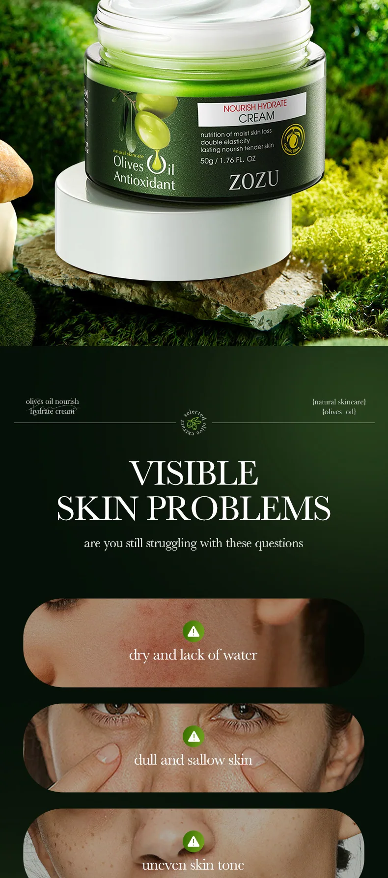 ZOZU Olive Oil Moisturizing Cream with Multiple Specifications, Capacity Display, Cross border Wholesale, Multiple Colors Ava