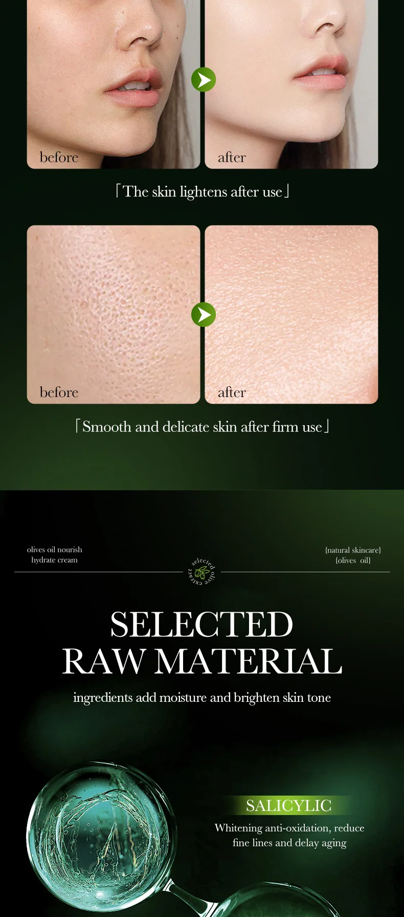 ZOZU Olive Oil Nourishing face cream before and after use