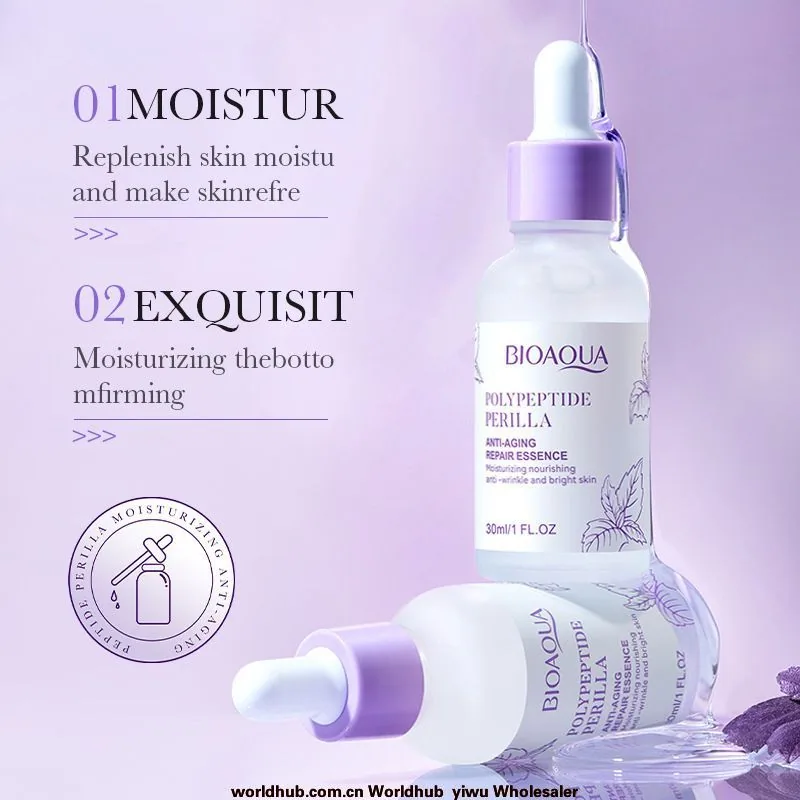 Cross-border foreign trade BIOAOU peptide perilla moisturizing and anti-wrinkle essence hydrating, moisturizing, moisturizing