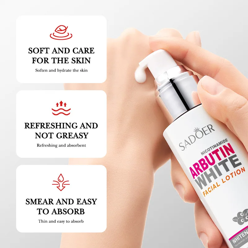 SADOER Whitening essence lotion Dimension and Capacity Marking Diagram Bottle Height and Net Content Information Display