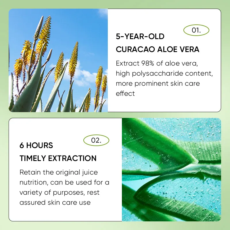 SADOER aloe vera goodnight frozen film opened and photographed, showcasing the moisturizing effect of the cream and the detai