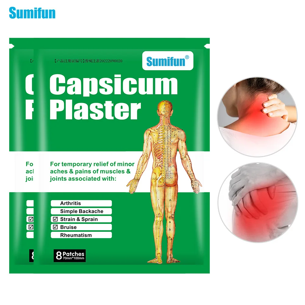 Pelekat cili Joom Sumifu AliExpress, pelekat tulang belakang lumbar dan tulang belakang serviks, pelekat plaster borong 1 pek 8 tablet K02 12