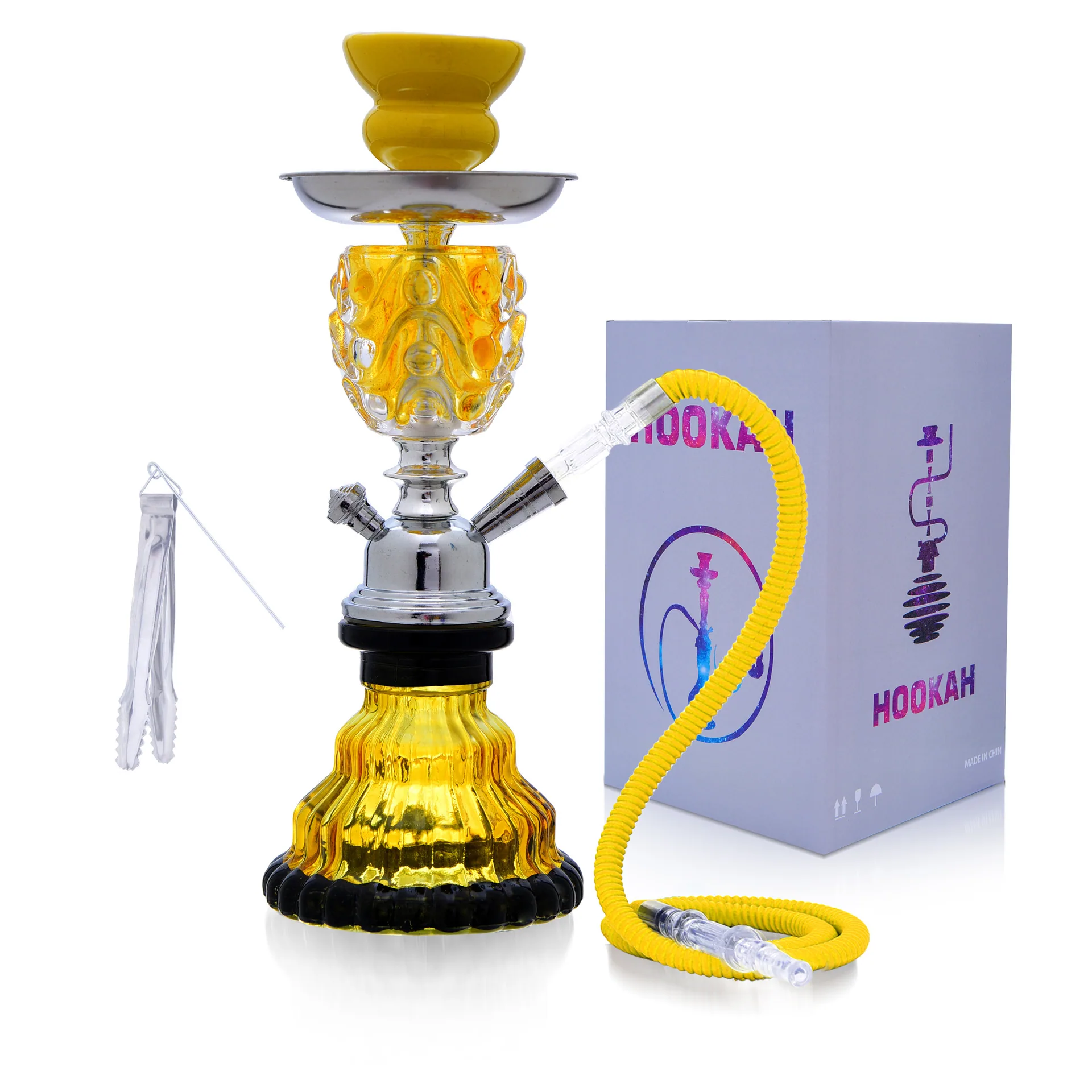 Cross border exclusive popular Arab hookah bar single and double tube glass hookah shisha complete set 3