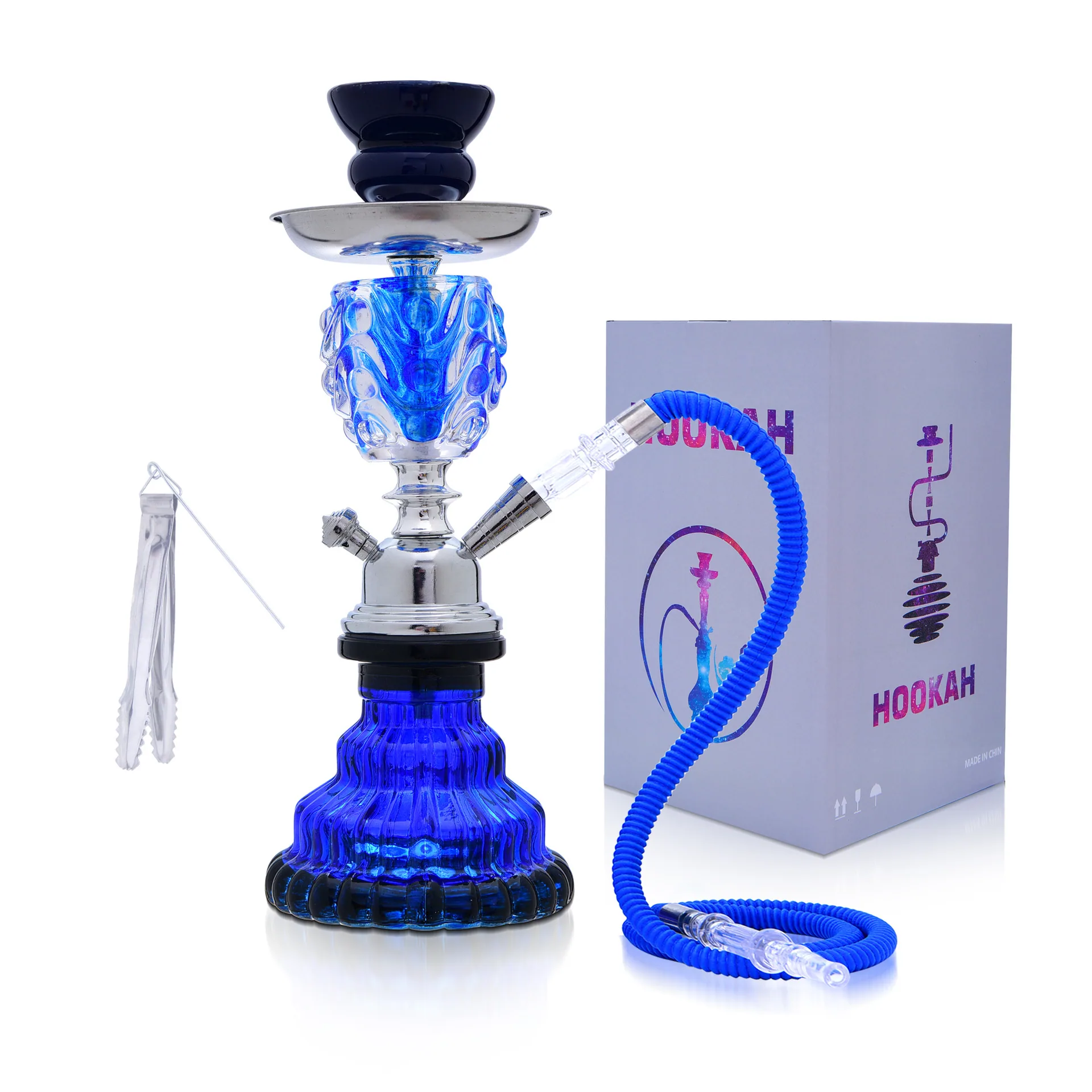 Cross border exclusive popular Arab hookah bar single and double tube glass hookah shisha complete set 4
