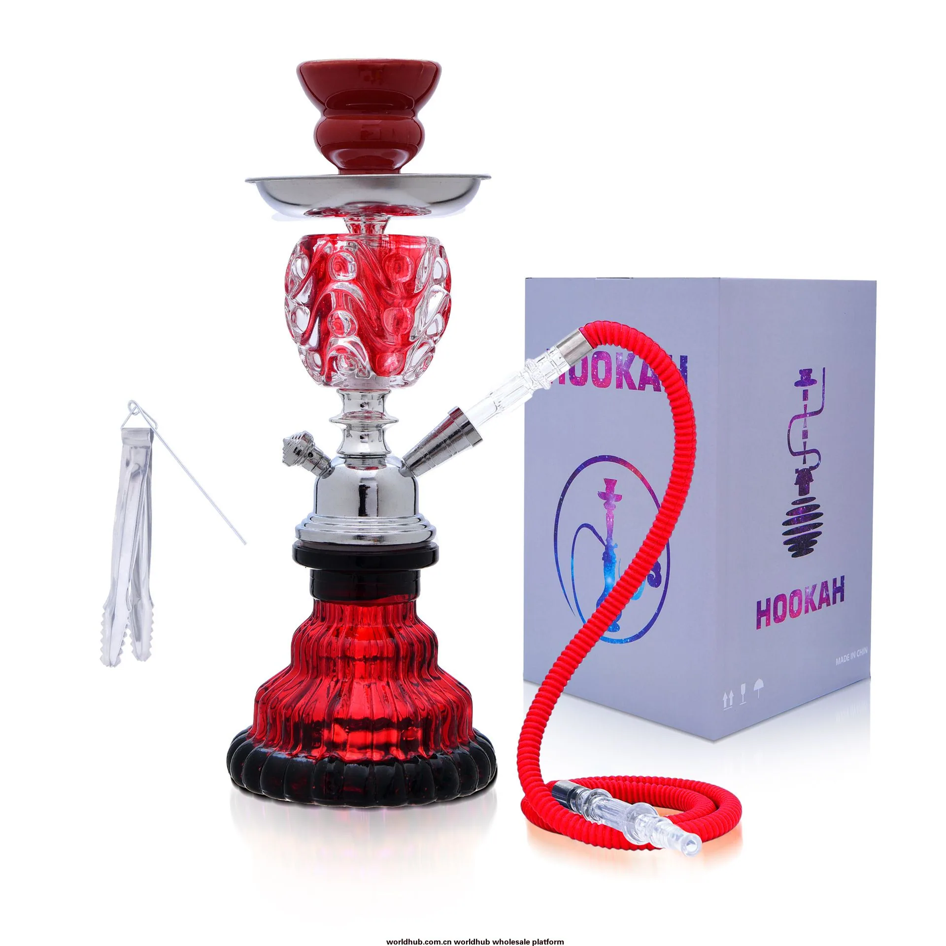 Cross border exclusive popular Arab hookah bar single and double tube glass hookah shisha complete set 2