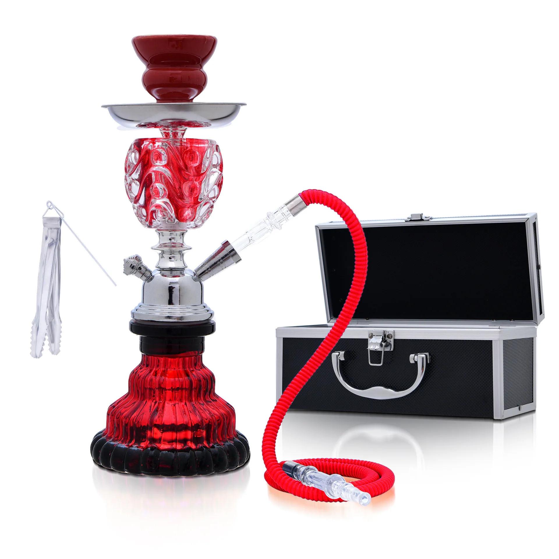Cross border exclusive popular Arab hookah bar single and double tube glass hookah shisha complete set 6