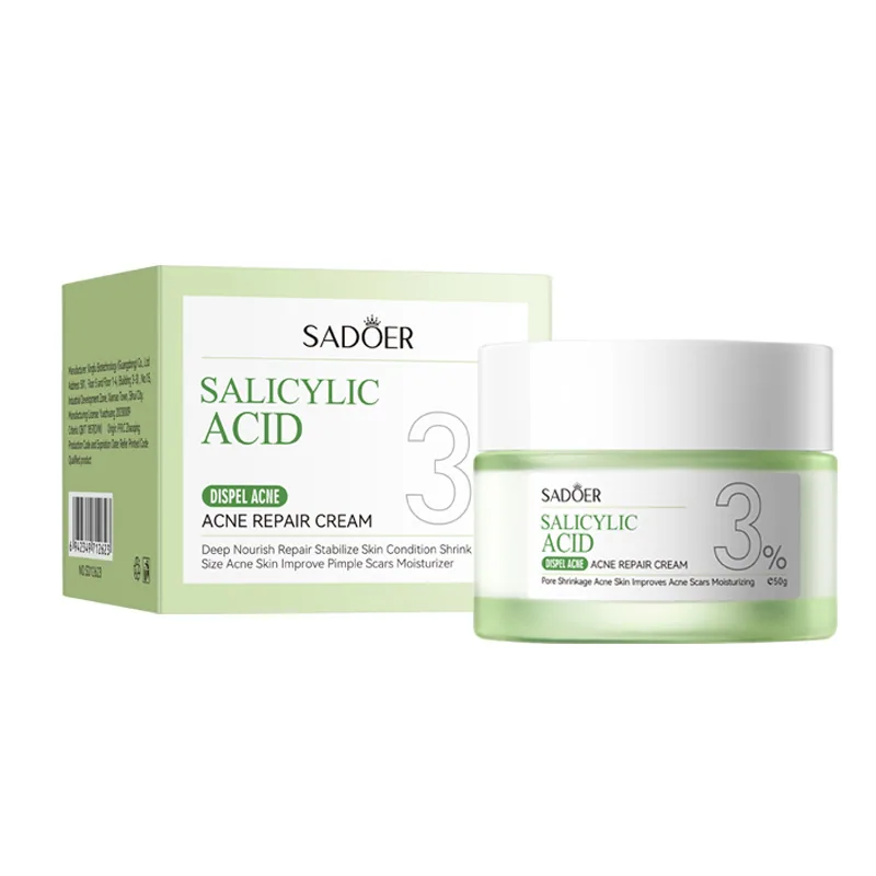 SADOER Salicylic Acid Acne Removing face cream Uncovering Scene Daily moisturizing and skin care steps for students