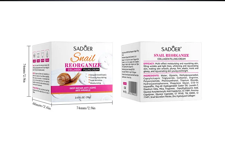 SADOER pearl repair face cream composition texture close-up, collagen filling cream cream, cross-border wholesale moisturizin