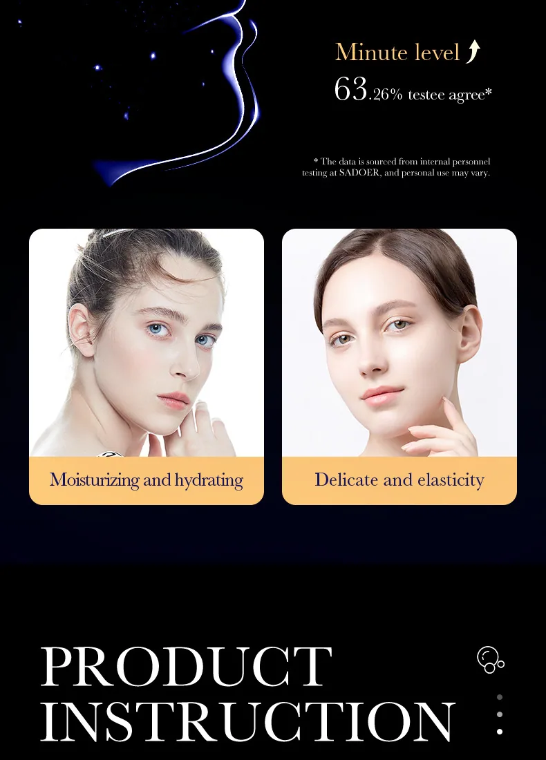 Detailed close-up of SADOER recombinant collagen pearl repair face cream, the cream is delicate, cross-border wholesale moist