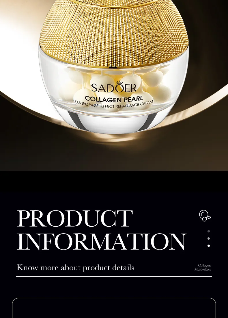 SADOER pearl repair face cream shows the extensibility of texture, collagen filling cream wholesale